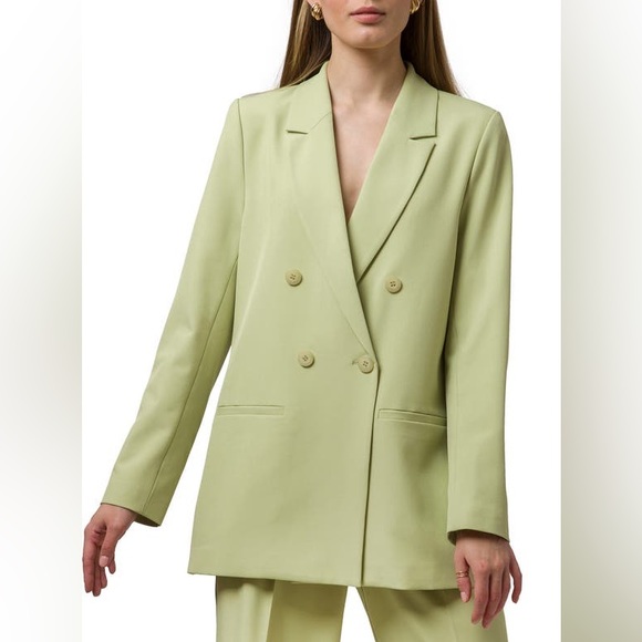 Wayf Jackets & Blazers - WAYF Light Green VIP Double Breasted Wilson Oversized Blazer Suit Jacket Large